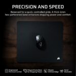 Corsair MM PRO Control Medium Esports-Tuned Cloth Gaming Mouse Pad, Black, Polyurethane, 4mm Thick, Washable