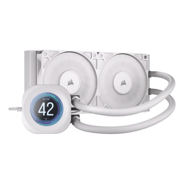 Corsair Nautilus 240 RS LCD 240mm All-in-One Liquid Cooler for LGA 1700/1851/AM4/AM5 - White