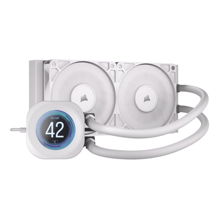 Corsair Nautilus 240 RS LCD 240mm All-in-One Liquid Cooler for LGA 1700/1851/AM4/AM5 - White