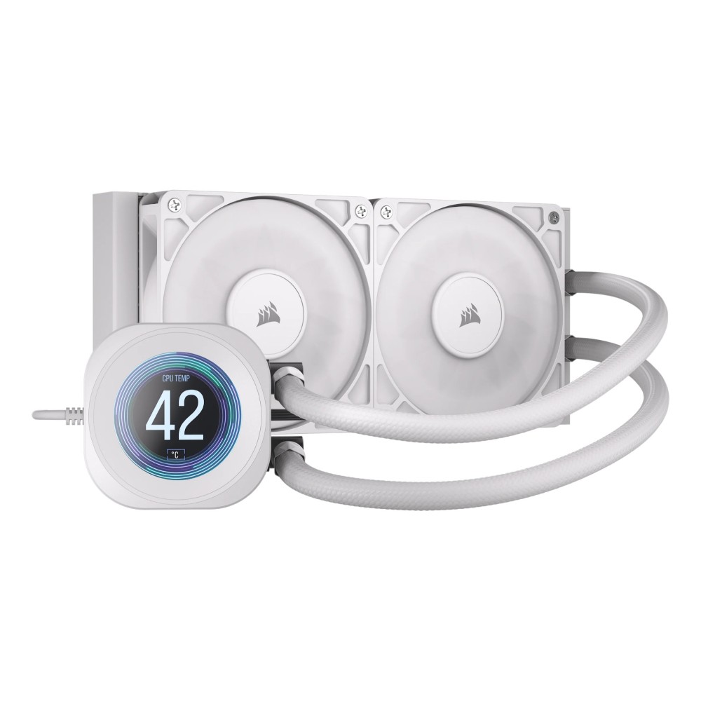 Corsair Nautilus 240 RS LCD 240mm All-in-One Liquid Cooler for LGA 1700/1851/AM4/AM5 - White