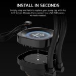 Corsair Nautilus RS Display Liquid Cooling System Display 480x480 IPS Screen 78mm Black