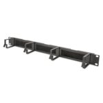 Digitus 1U 19" Cable Management Panel with Brush Entries, Black, Steel Housing