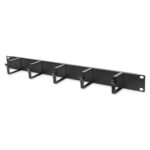 Digitus 1U 19" Rack Cable Management Panel with 5 Cable Routing Brackets, Black
