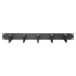 Digitus 1U 19" Rack Cable Management Panel with 5 Cable Routing Brackets, Black