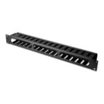 Digitus 1U Cable Management Panel with Detachable Cover for 19" Cabinets, Black