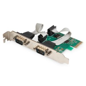 Digitus 2-Port Serial Interface Card PCIe, 2 x RS232 DB9, UART 16C950, 128000 bps