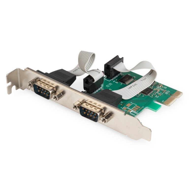 Digitus 2-Port Serial Interface Card PCIe, 2 x RS232 DB9, UART 16C950, 128000 bps