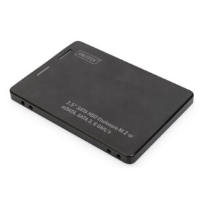 Digitus 2.5" SATA III SSD Enclosure for M.2 & mSATA SSDs, 6Gbps, Aluminium, Black