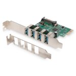 Digitus 4-Port USB 3.0 PCI Express Add-on Card, 5000 Mbit/s, VL805 Chipset, Plug & Play