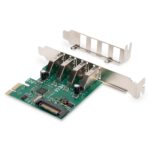 Digitus 4-Port USB 3.0 PCI Express Add-on Card, 5000 Mbit/s, VL805 Chipset, Plug & Play