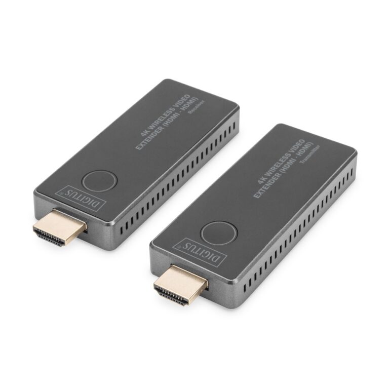 Digitus 4K Wireless HDMI Extender Set, 30m, 4K/30Hz, H.265, HDCP 2.2, Black/Silver