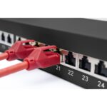 Digitus CAT 6A 24-Port 1U Shielded Rackmount Patch Panel, Steel, Black