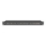 Digitus CAT 6A 24-Port 1U Shielded Rackmount Patch Panel, Steel, Black