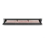 Digitus CAT 6A 24-Port 1U Shielded Rackmount Patch Panel, Steel, Black