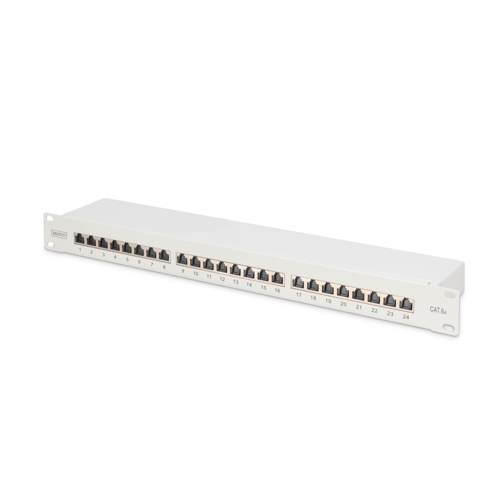 Digitus CAT 6A Shielded Patch Panel 24 Port Gigabit Ethernet Rack Mount 1U Grey Digitus CAT 6A Shielded Patch Panel 24 Port Gigabit Ethernet Rack Mount 1U Grey