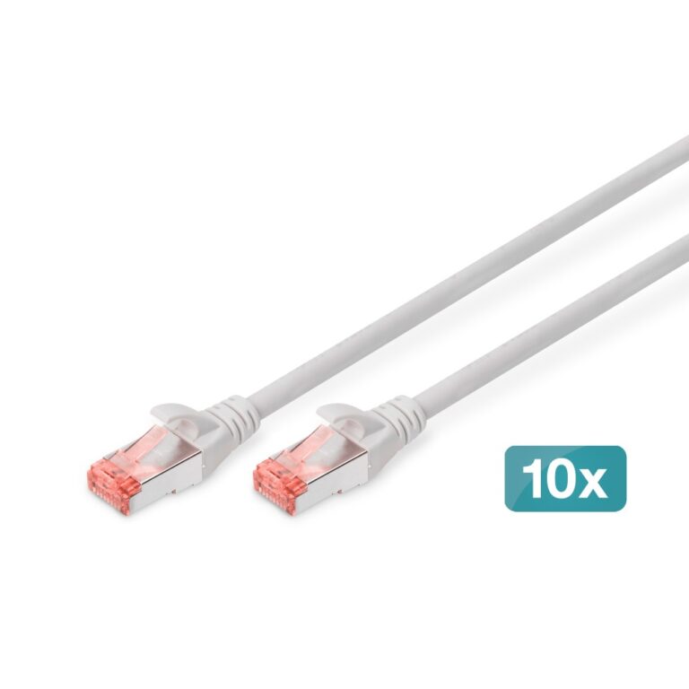 Digitus Cat6 S/FTP RJ45 LSZH Patch Cable 2m Grey (10 Pack)