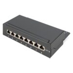 Digitus Desktop CAT 6 Shielded Patch Panel, 8-Port RJ-45, Black