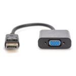 Digitus DisplayPort 1.2 to VGA Adapter / Converter, 0.15m, Male to Female, Black