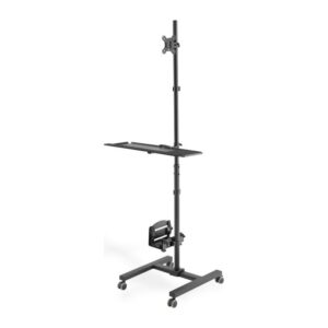 Digitus Mobile Workstation Floor Stand for 17-32" Monitor, 8kg Max Weight, VESA 75x75/100x100, Black