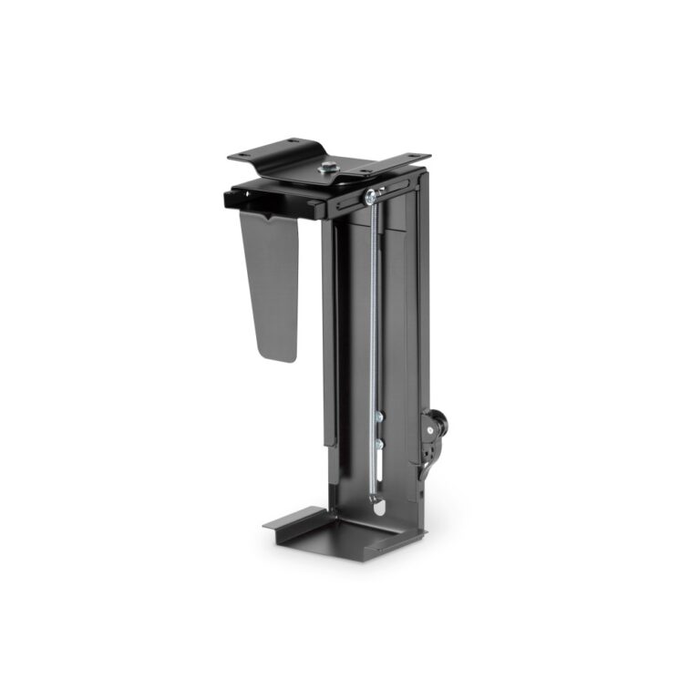 Digitus Universal PC Mount, Under-Desk, 360° Swivel, Tool-Free Adjustable Height/Width, 10kg Max Load, Black