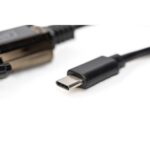 Digitus USB Type-C to Serial Adapter, DB-9 Male, 1m Black Cable