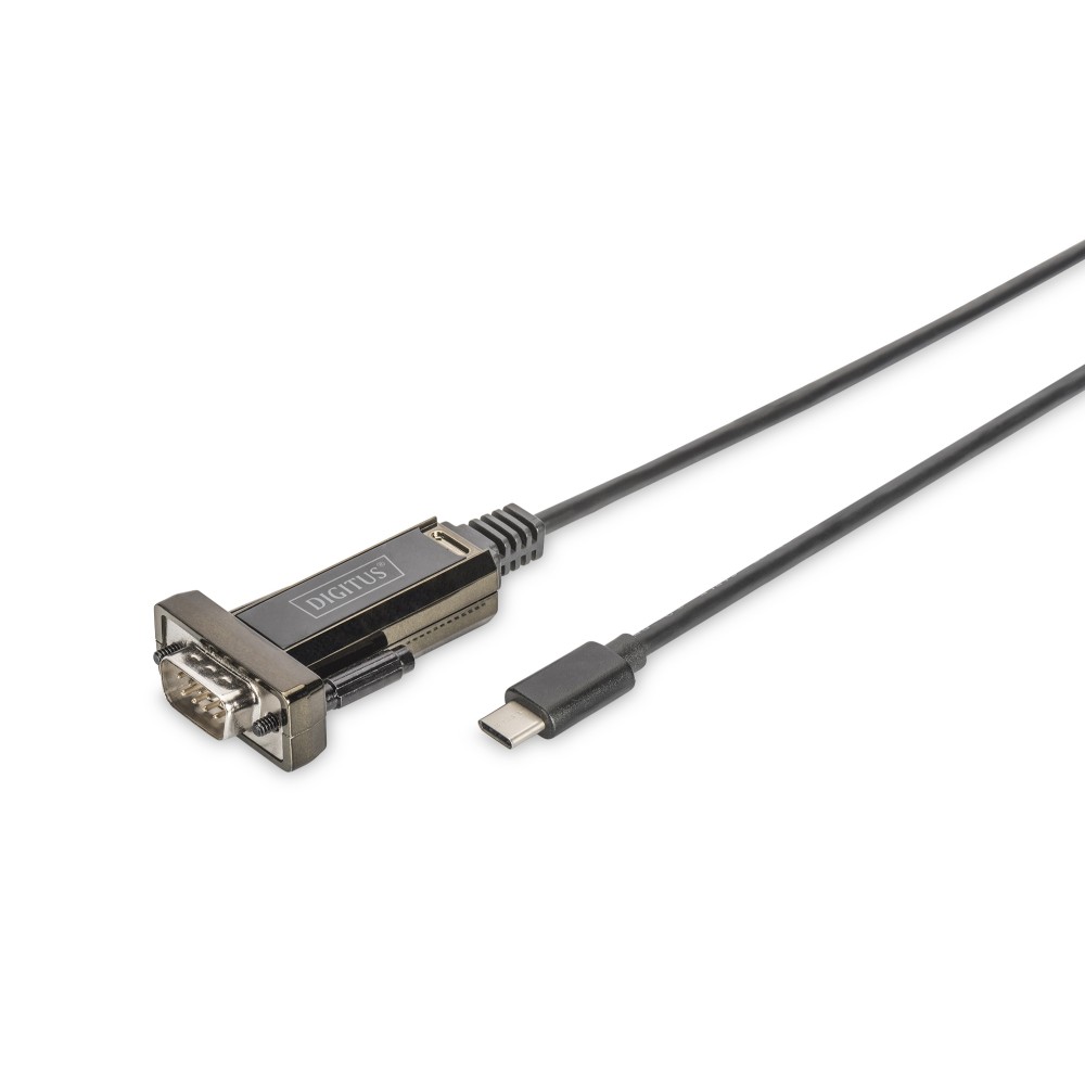 Digitus USB Type-C to Serial Adapter, DB-9 Male, 1m Black Cable Digitus USB Type-C to Serial Adapter, DB-9 Male, 1m Black Cable