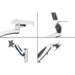Digitus Workstation Wall Mount for 1x Monitor & Keyboard, 32" 8kg, 180° Swivel, Black/White