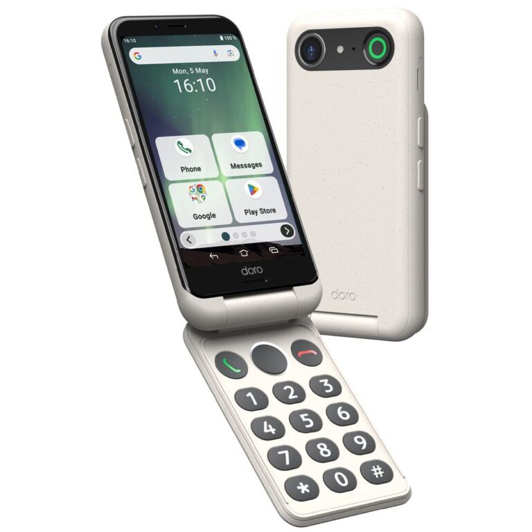 Doro Aurora A20 Phone 4.5" 64GB 4GB RAM Android 14 4G Dual SIM Black, White