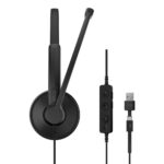 EPOS IMPACT 100 MS Monaural USB Headset with Boom Microphone, Black