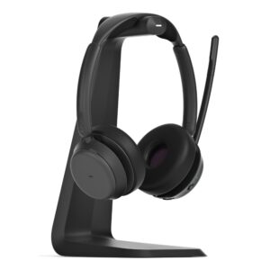 EPOS IMPACT 1061 ANC Wireless Bluetooth Headset with Charging Stand, Double-Sided, USB, Black