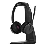 EPOS IMPACT 1061T Double-sided Wireless Bluetooth Headset with Charging Stand, Boom Microphone, Black