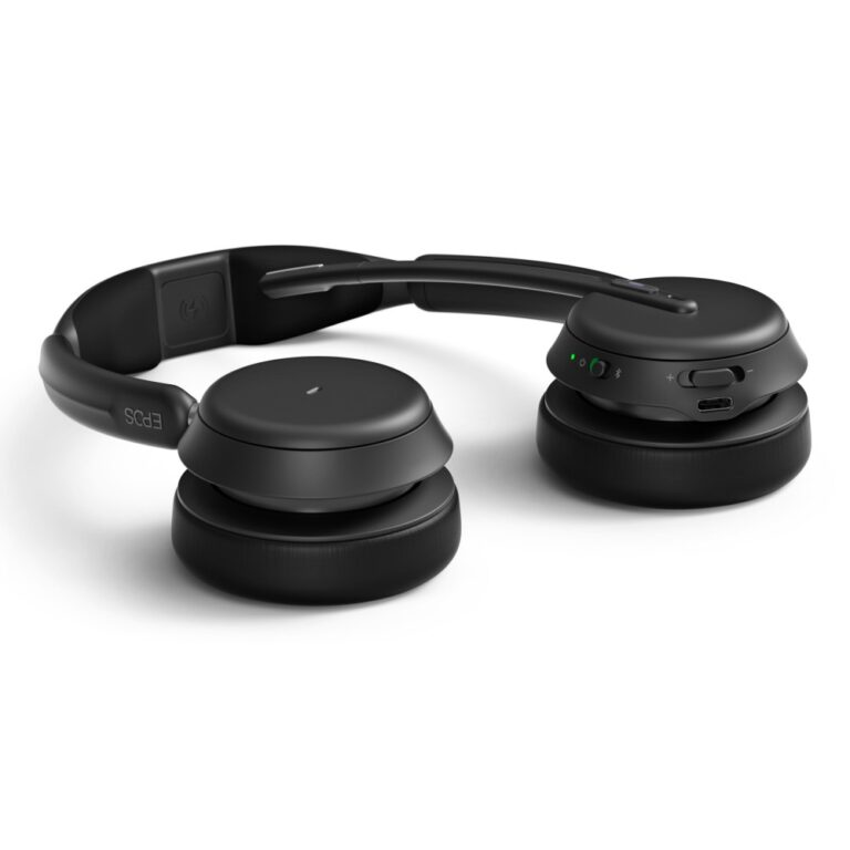EPOS IMPACT 1061T Double-sided Wireless Bluetooth Headset with Charging Stand, Boom Microphone, Black