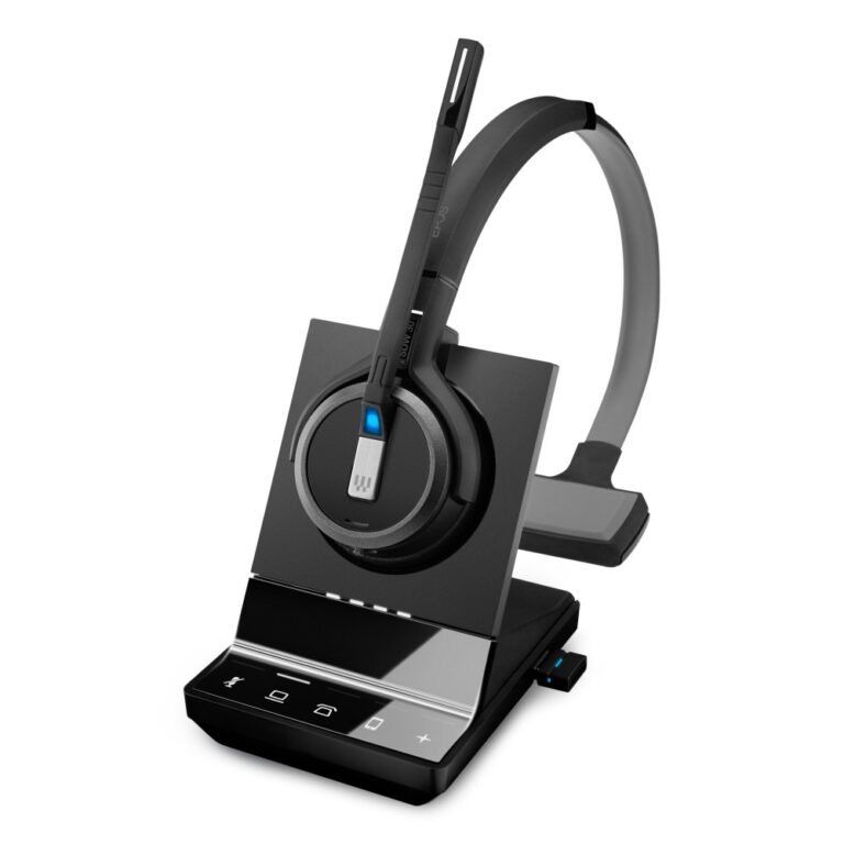EPOS IMPACT SDW 5036 Wireless DECT Monaural Headset, Noise-Cancelling Boom Microphone, Black