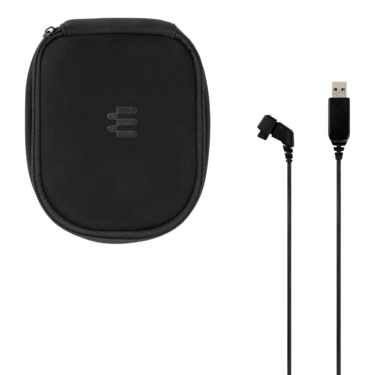 EPOS SDW D1 Accessory Pack for IMPACT 5000: Pouch, USB-A Charging Cable, Black
