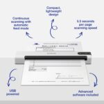 Epson WorkForce DS-70 Handheld Portable Document Scanner 600 DPI USB 2.0 White