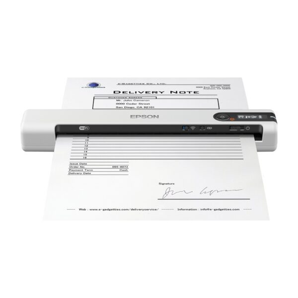 Epson WorkForce DS-80W Handheld Portable Scanner with Wi-Fi, USB 2.0, 600 DPI, A4, White