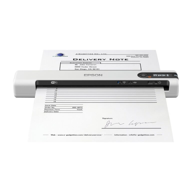 Epson WorkForce DS-80W Handheld Portable Scanner with Wi-Fi, USB 2.0, 600 DPI, A4, White