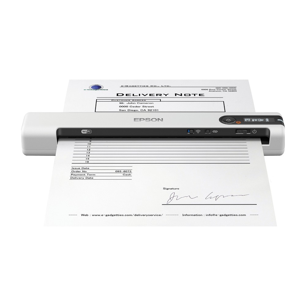 Epson WorkForce DS-80W Handheld Portable Scanner with Wi-Fi, USB 2.0, 600 DPI, A4, White