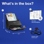 Epson WorkForce ES-500WII A4 Sheet-fed Scanner with Wi-Fi, USB, Duplex, 50-Sheet ADF, 4000 Pages/Day, Black