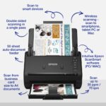 Epson WorkForce ES-500WII A4 Sheet-fed Scanner with Wi-Fi, USB, Duplex, 50-Sheet ADF, 4000 Pages/Day, Black