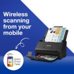 Epson WorkForce ES-500WII A4 Sheet-fed Scanner with Wi-Fi, USB, Duplex, 50-Sheet ADF, 4000 Pages/Day, Black