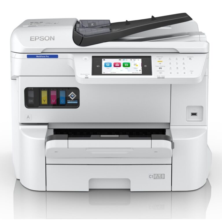 Epson WorkForce Pro EM-C7100DWF A3+ Colour Inkjet Printer, Scanner, Copier, Fax, Wi-Fi, Ethernet, White