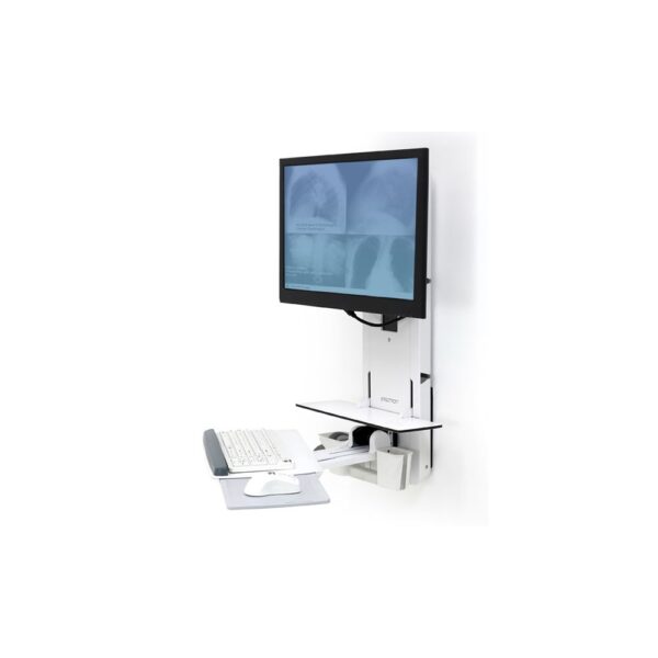 Ergotron 61-080-062 Wall Mount Monitor Arm 24" 15kg White with Sit-Stand Workstation