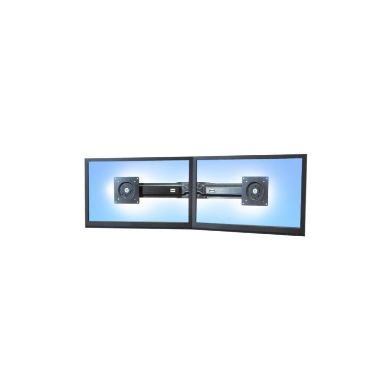 Ergotron 97-783 Wall Mount Dual Monitor Arm for 17-26" Displays, 16.4kg Max, Black