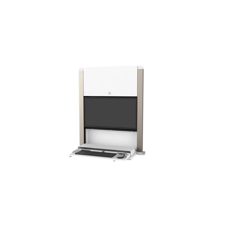 Ergotron CareFit Enclosure Wall Mount Workstation 24-27" Monitor 51cm Height Adjustment White