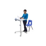 Ergotron LearnFit Silver Adjustable Height Sit-Stand Desk with Castor Wheels 6.8kg Capacity