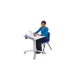 Ergotron LearnFit Silver Adjustable Height Sit-Stand Desk with Castor Wheels 6.8kg Capacity