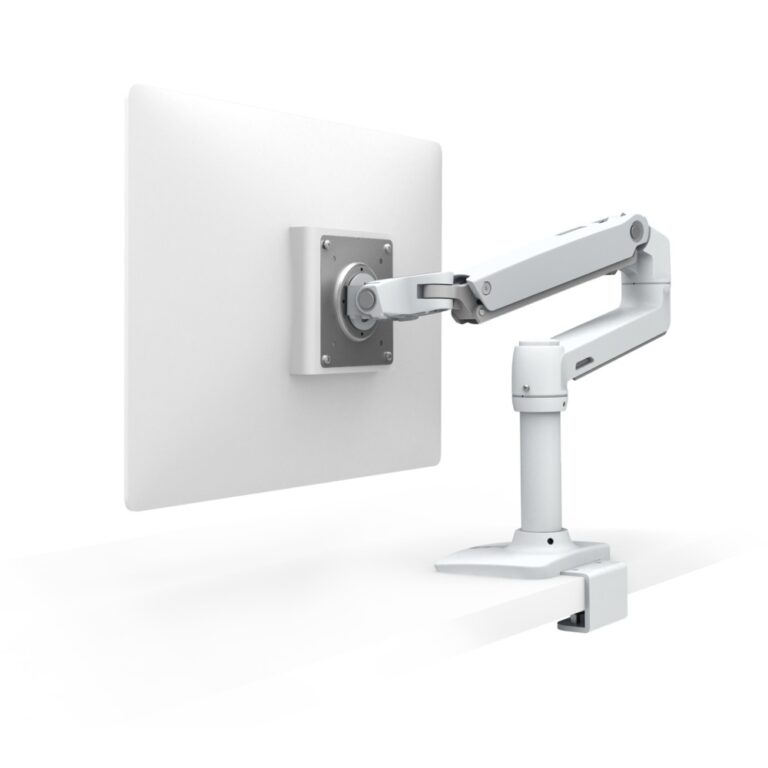 Ergotron LX Desk Monitor Arm, 32" (81.3cm) Screen Support, 11.3kg Max Weight, Clamp Mount, White