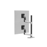 Ergotron LX Dual Stacking Arm Tall Pole Monitor Mount, Desk Clamp, 2 Displays up to 40", Aluminium