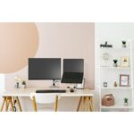 Ergotron LX Dual Stacking Arm Tall Pole Monitor Mount, Desk Clamp, 2 Displays up to 40", Aluminium